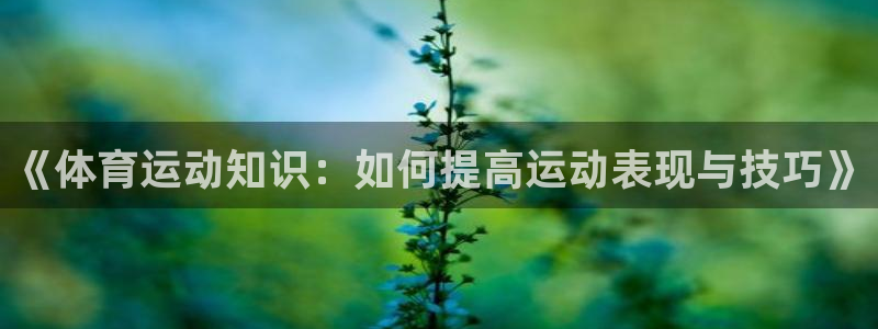 尊龙凯时是直营吗：《体育运动知识：如何提高运动表现与技巧》